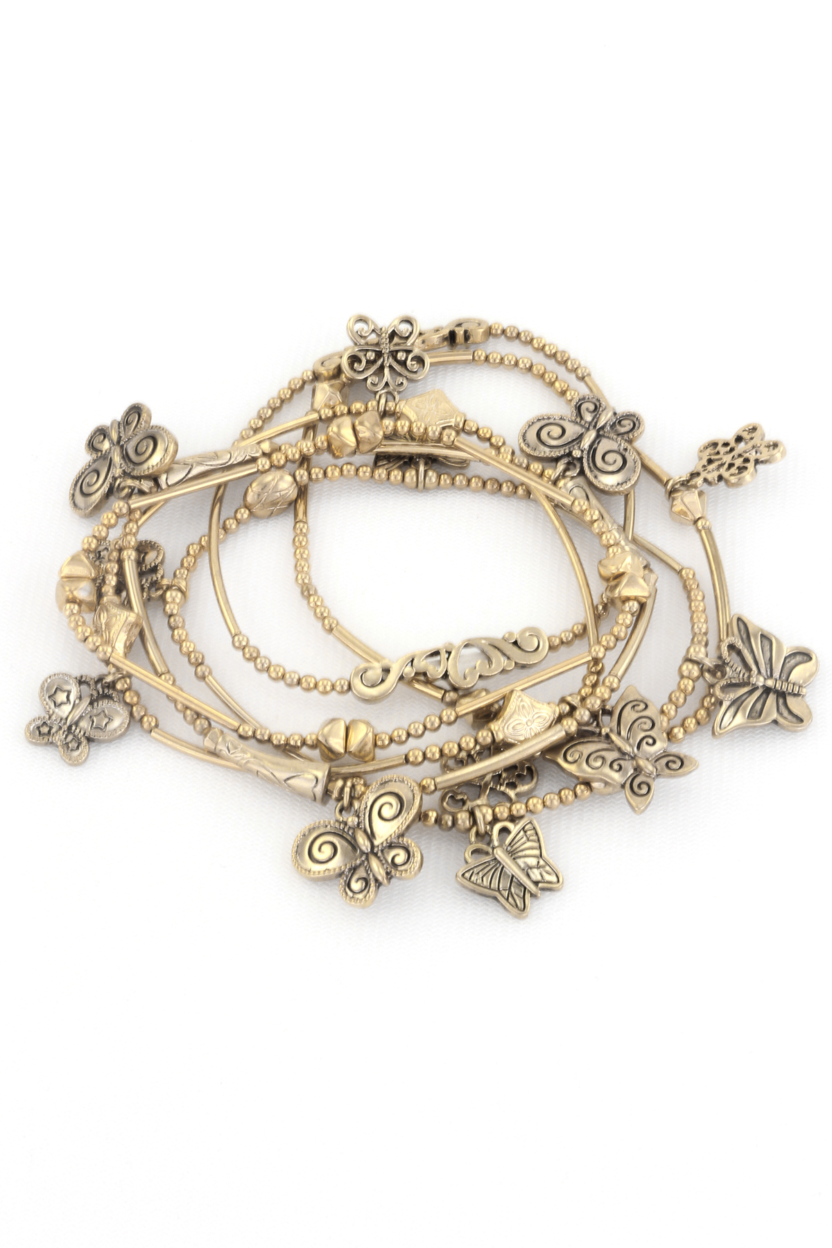 Download Six Layer Butterfly Charms Stretch Bracelet - Bracelets