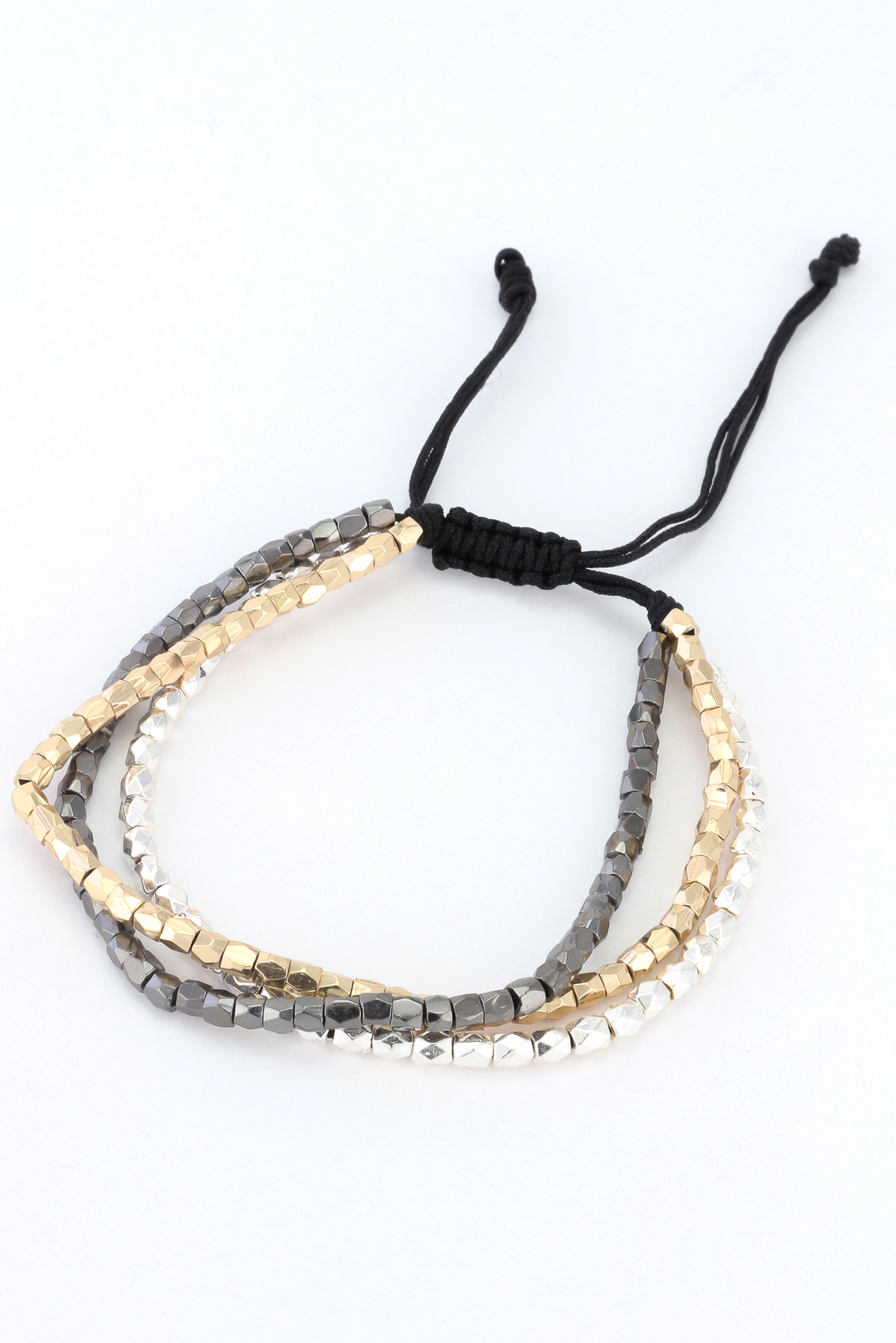 Three Layered Metal Beaded Bracelet - Bracelets