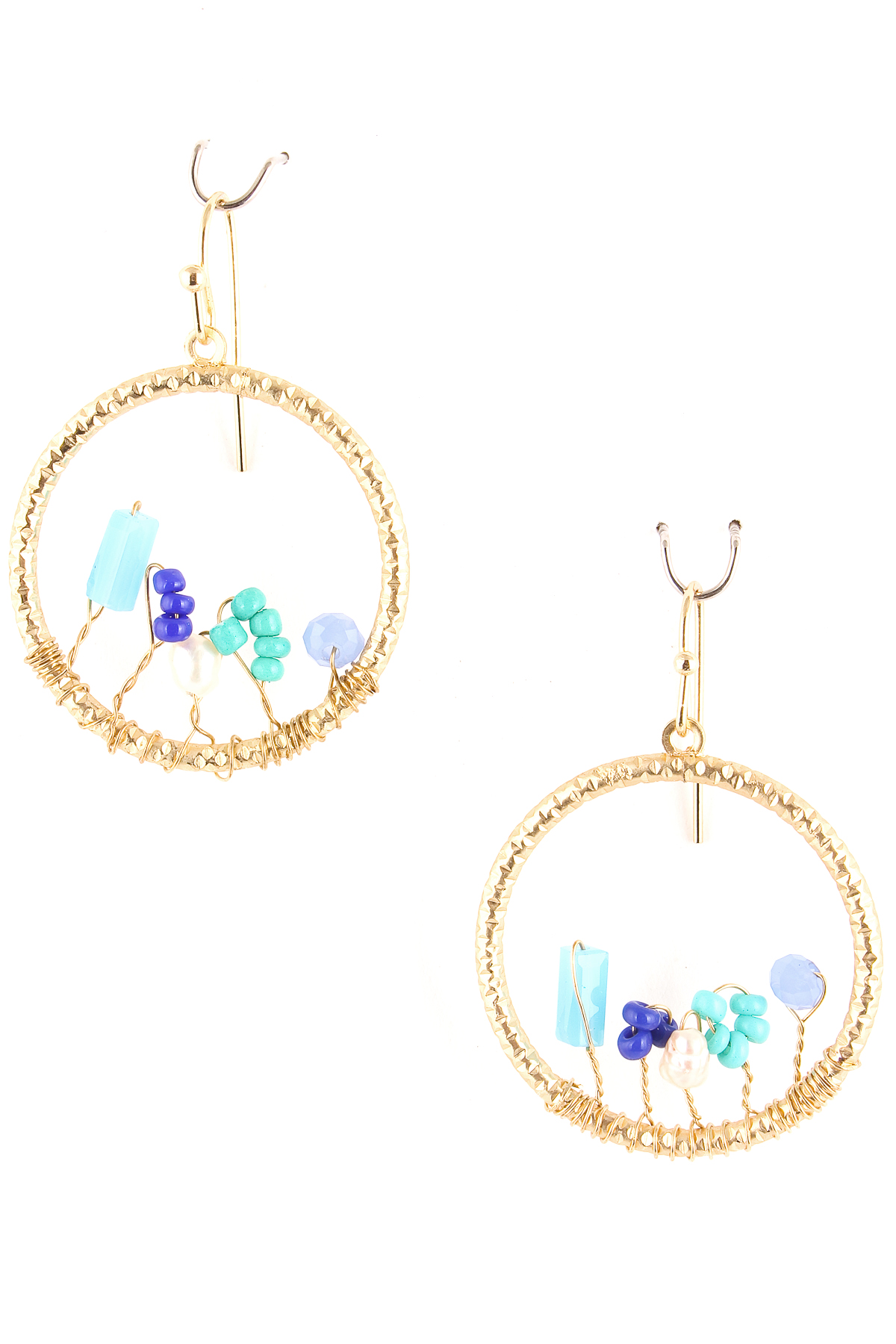 Seed Bead Circle Cutout Earrings