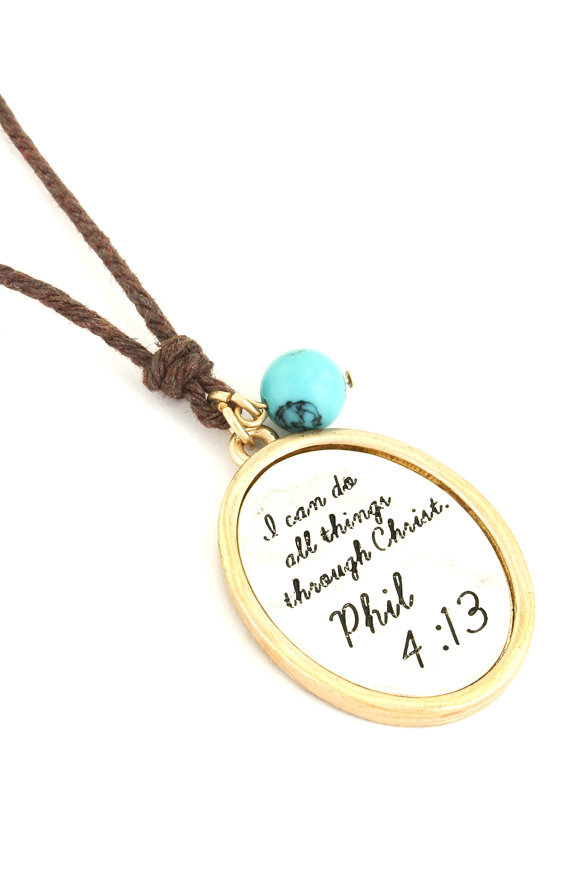 Semi Precious Stone Engraved Verse Coin Necklace Set