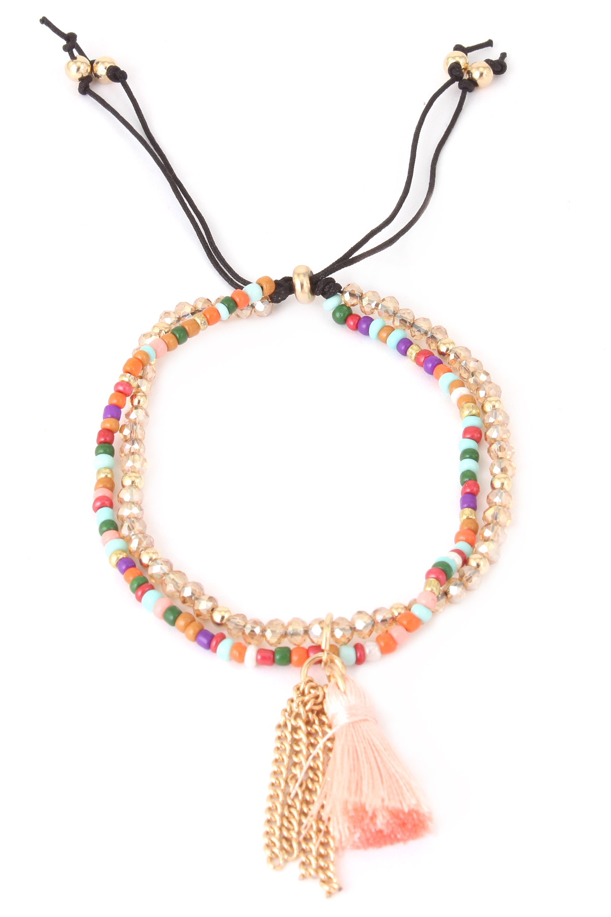 Acrylic Seed Bead Tassel Bracelet - Bracelets
