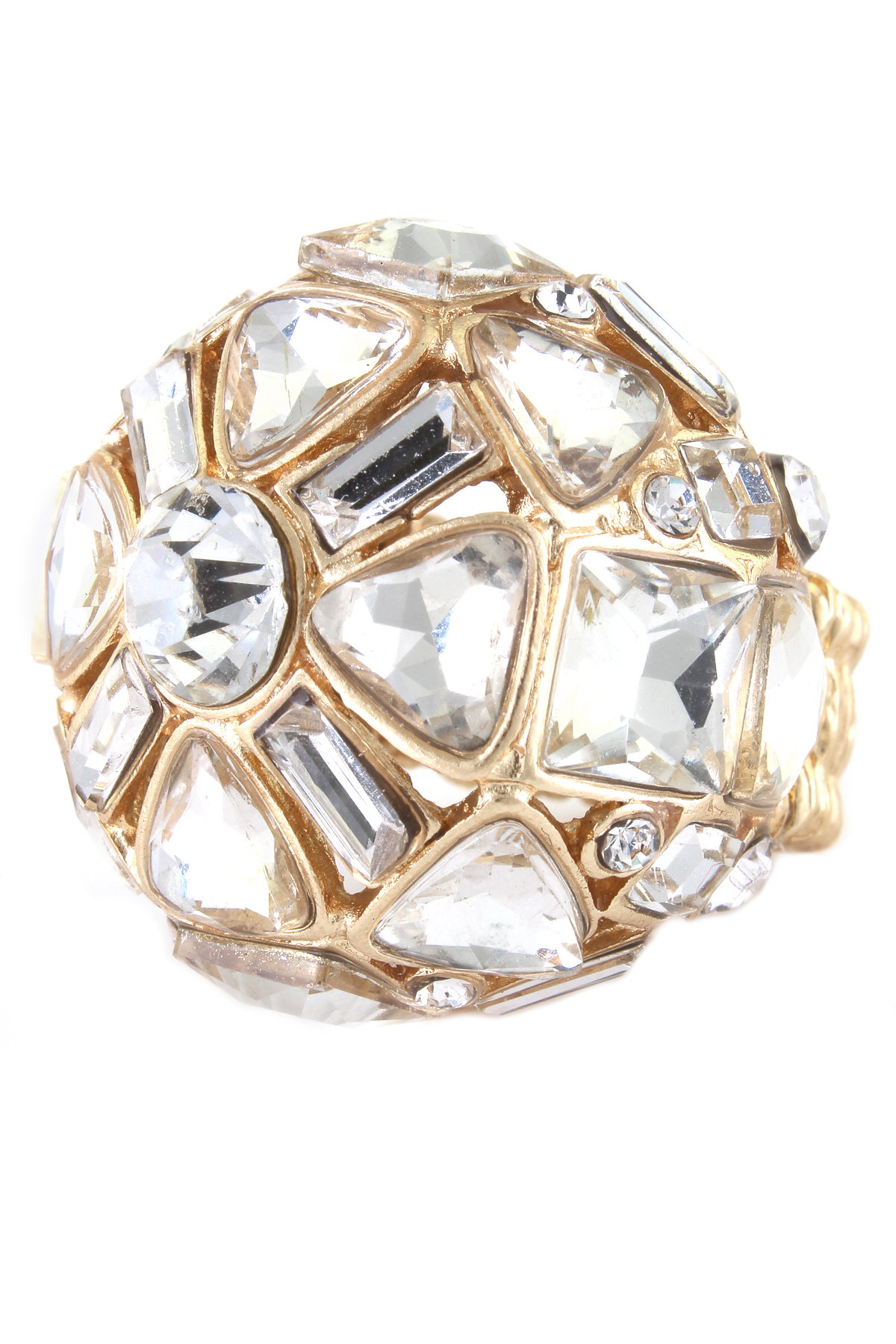 GOLDCLEAR Floral Jewel Ball Ring Rings