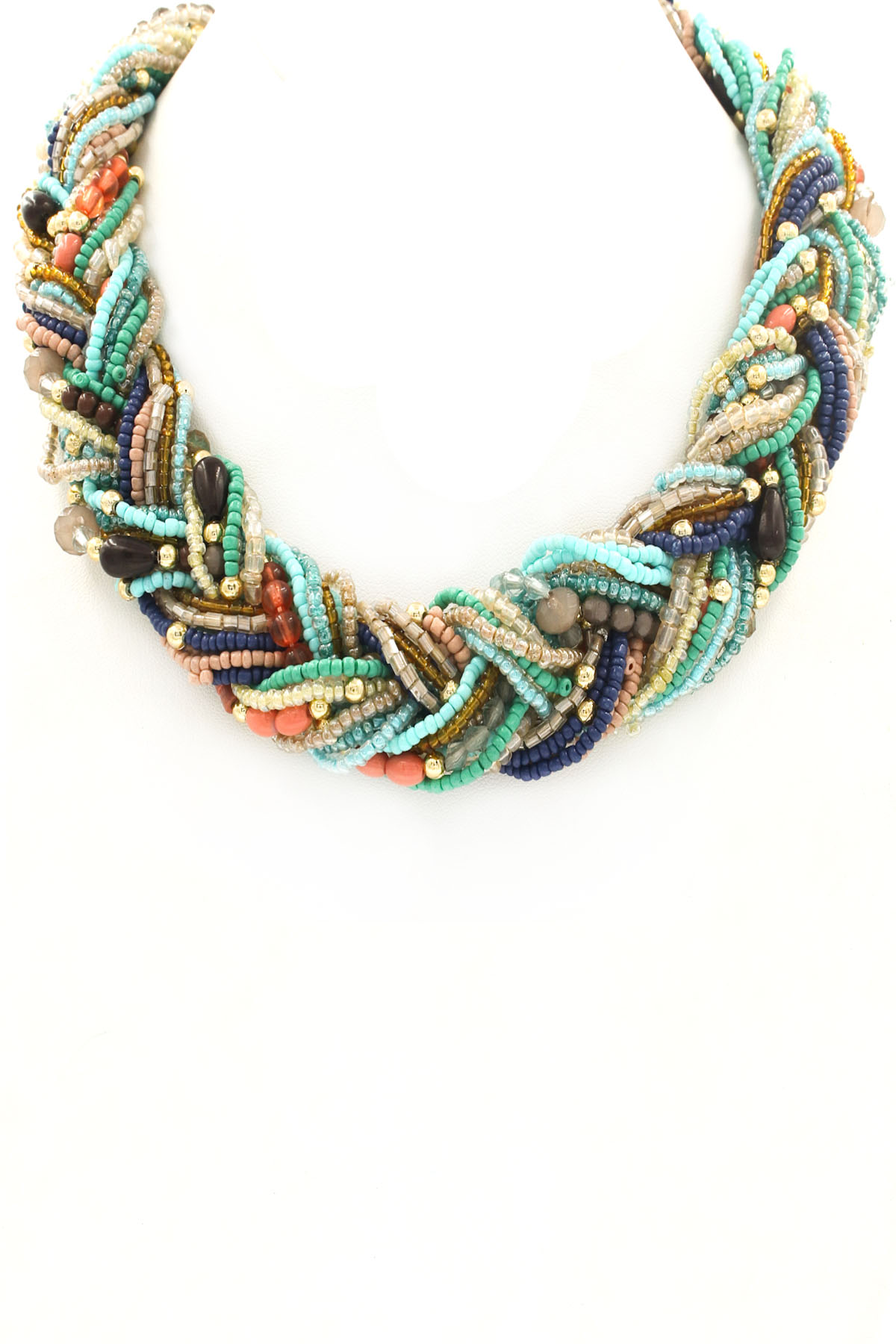 Braided Seed Bead Necklace - Necklaces