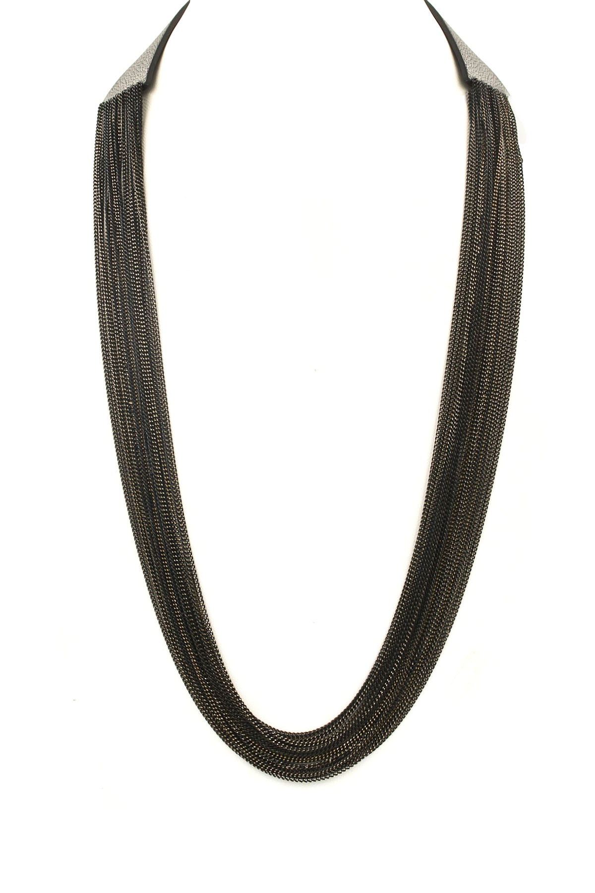 Cutting Chain Faux Leather Strap Necklace - Necklaces