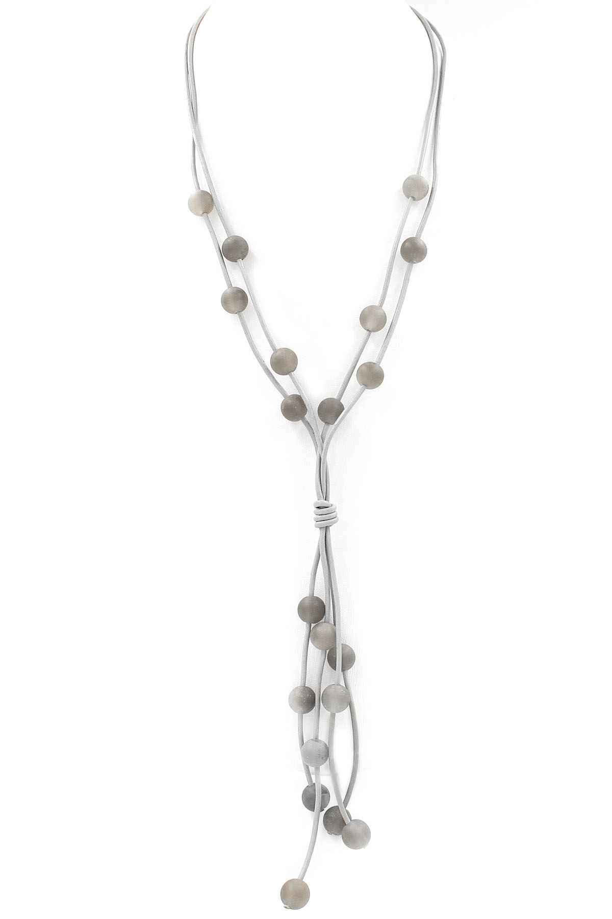 Wax Cord Semi-Precious Stone Necklace - Necklaces