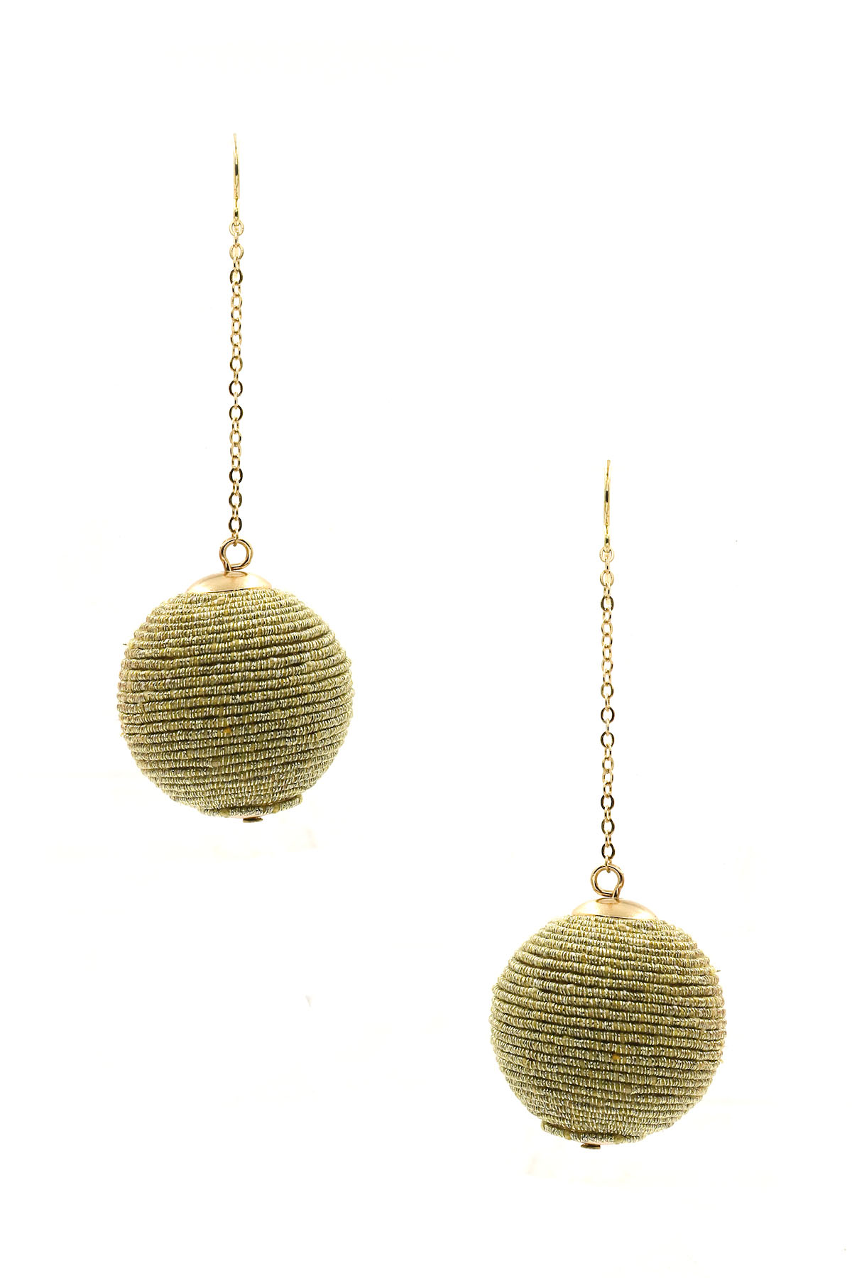 Wax Cord Ball Earrings