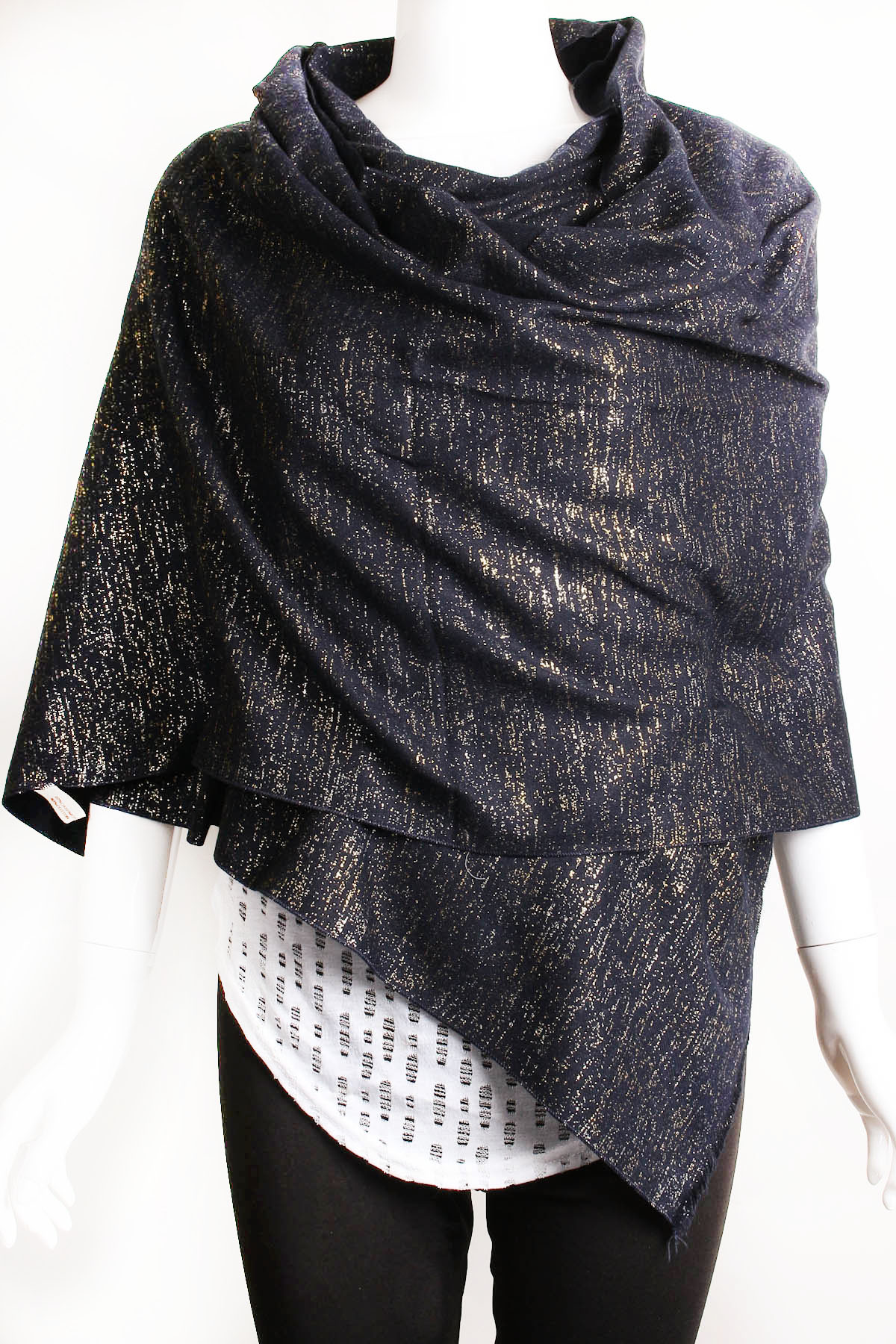 Shimmering Plaid Oblong Scarf Scarves