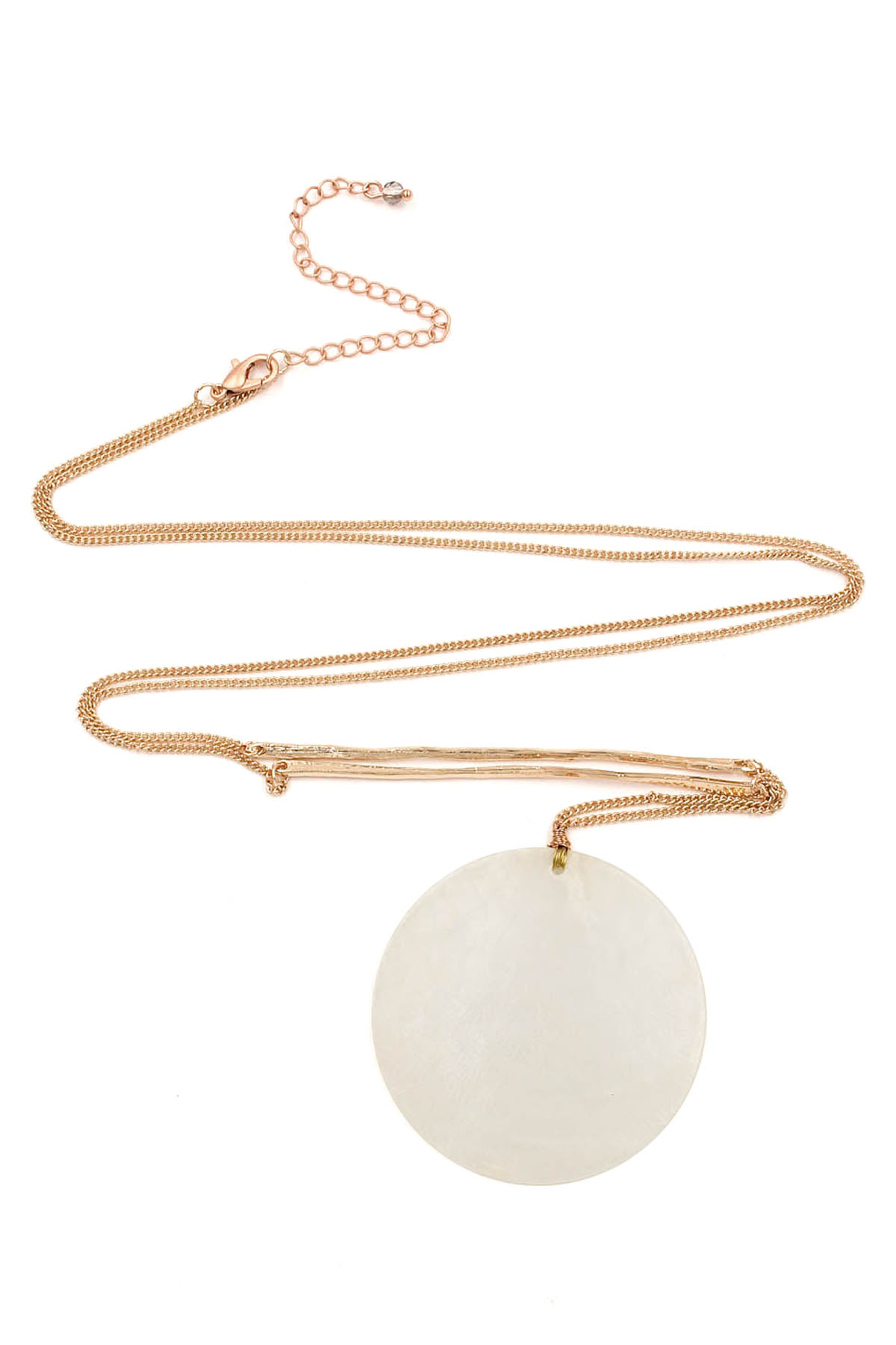 Thin Seashell Pendant Long Necklace - Necklaces