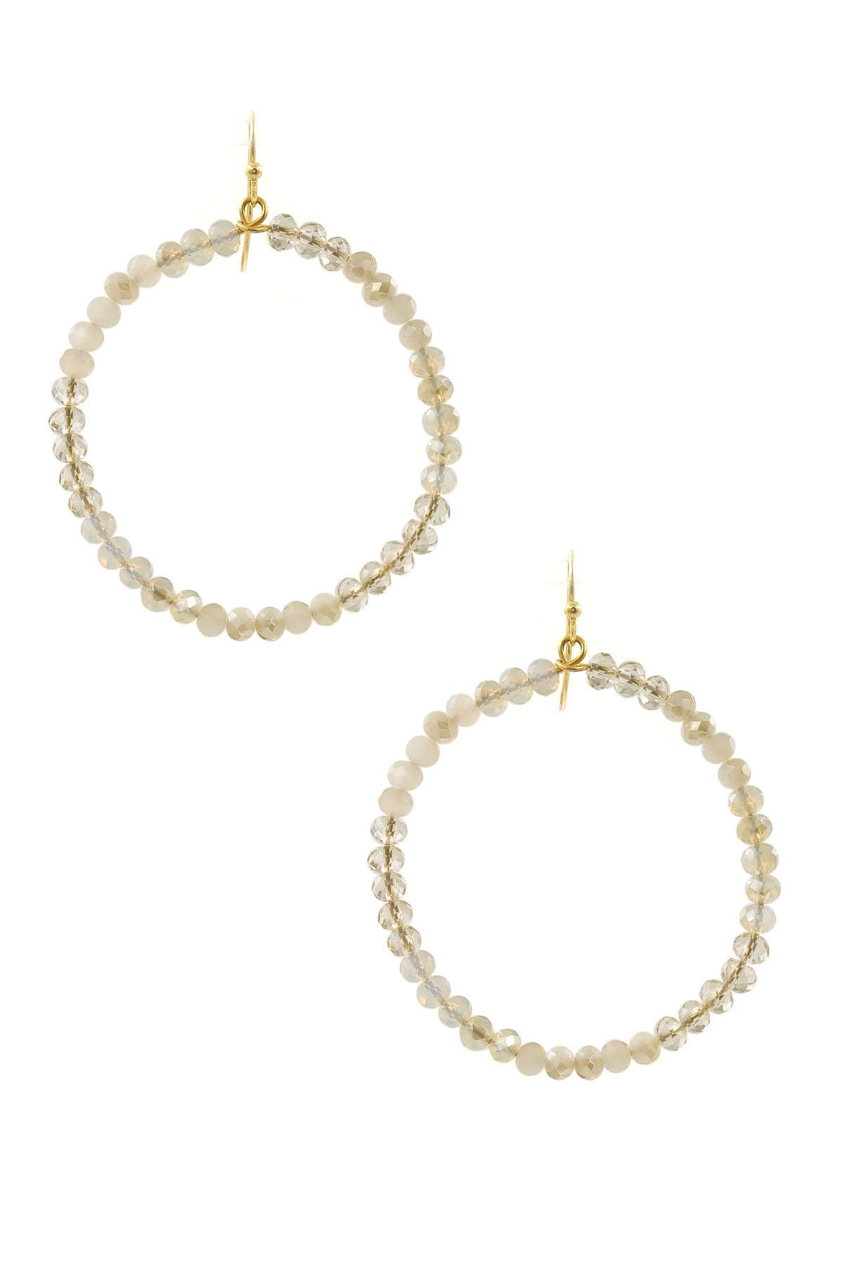 Faceted Bead Hoop Drop Earrings