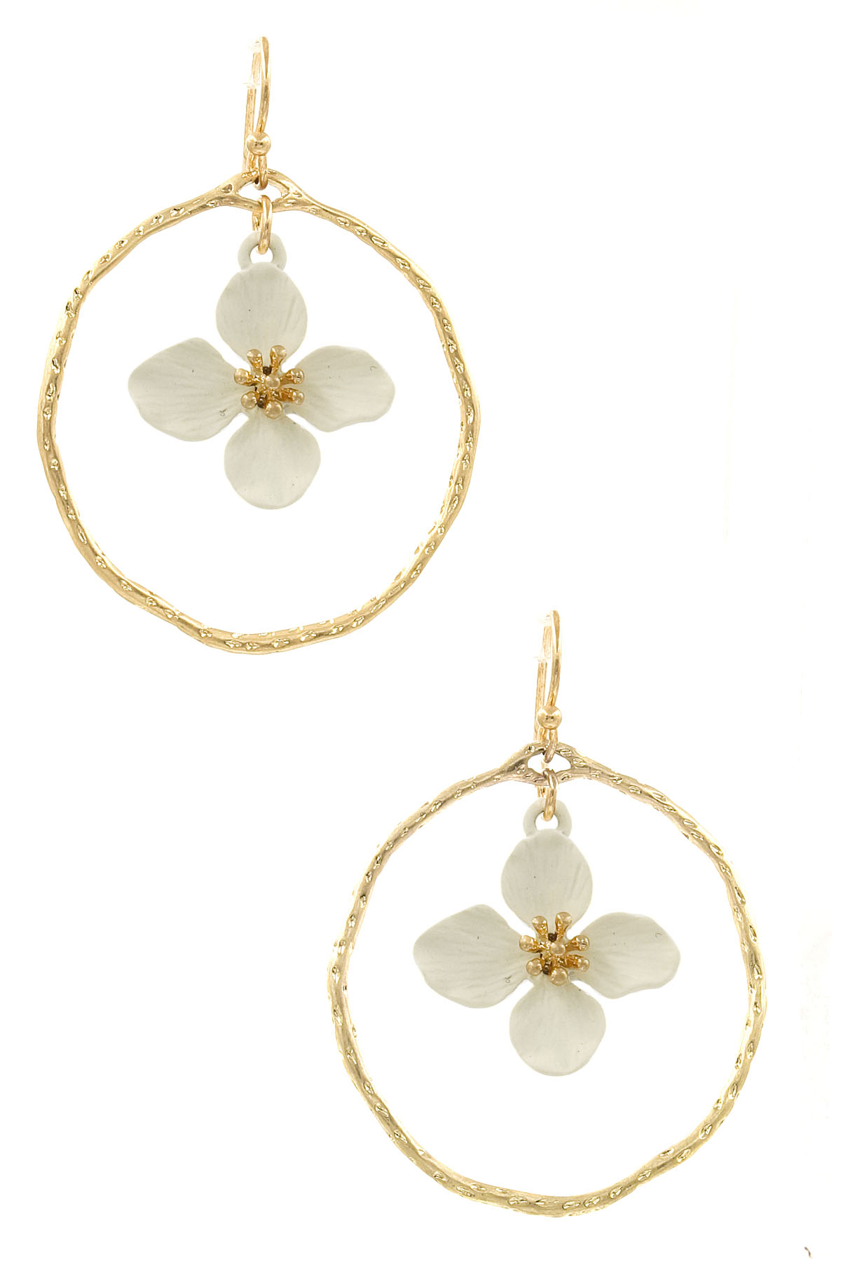 Matte Flower Hoop Earrings