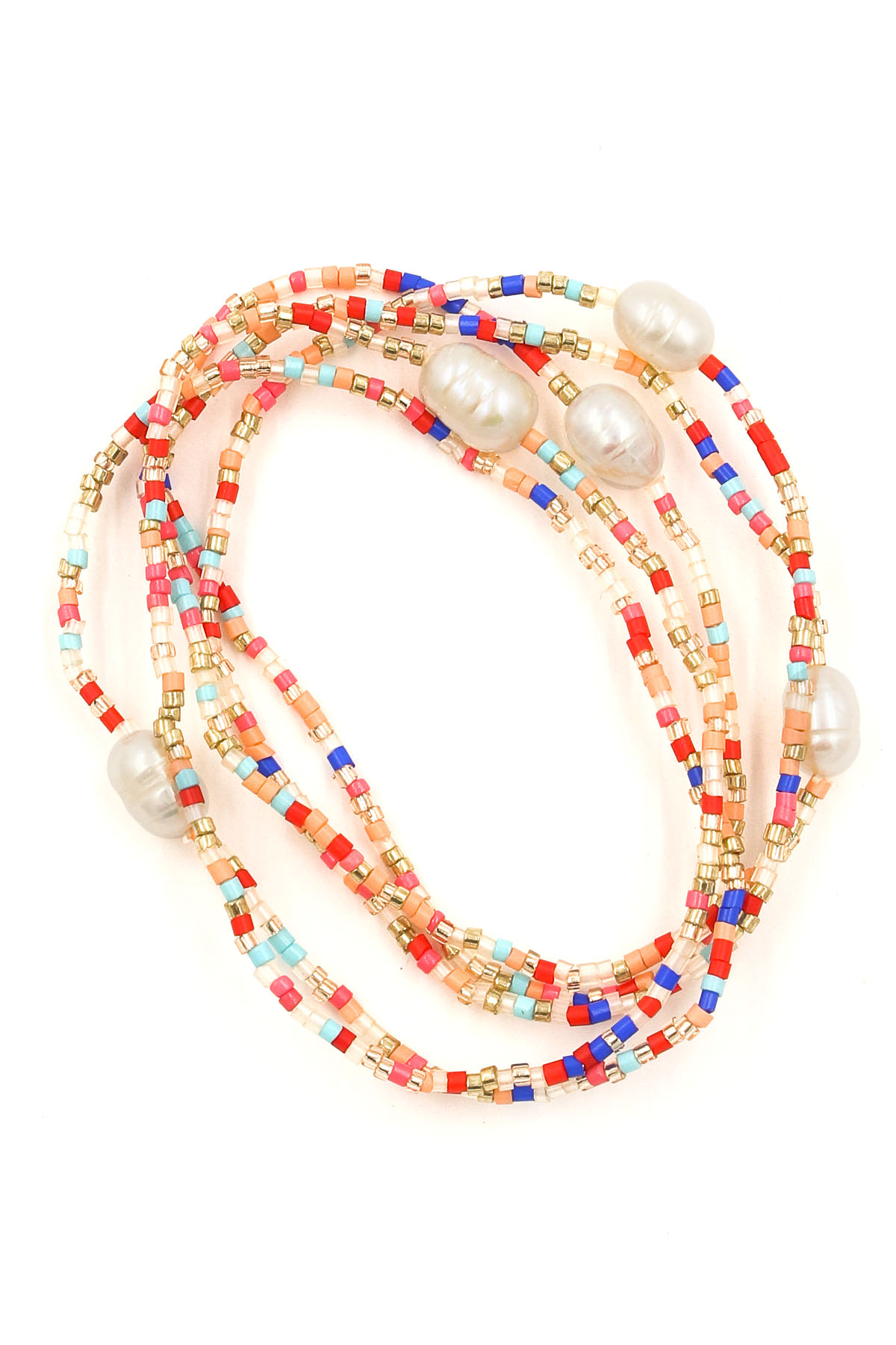 Seed Bead Pearl Stretch Bracelet Set - Bracelets