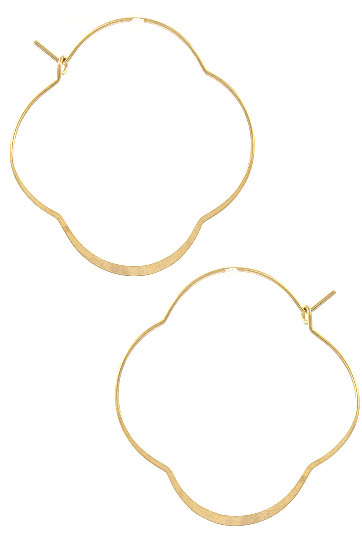 Thin Quatrefoil Hoop Earrings
