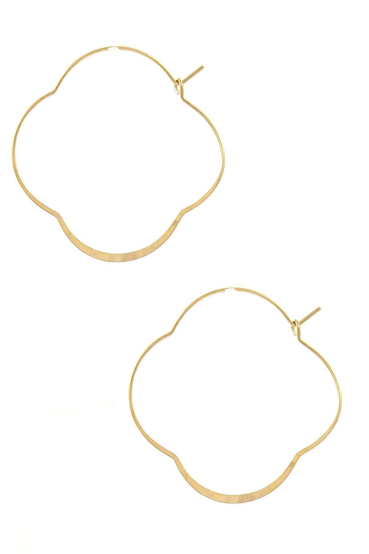 Thin Quatrefoil Hoop Earrings
