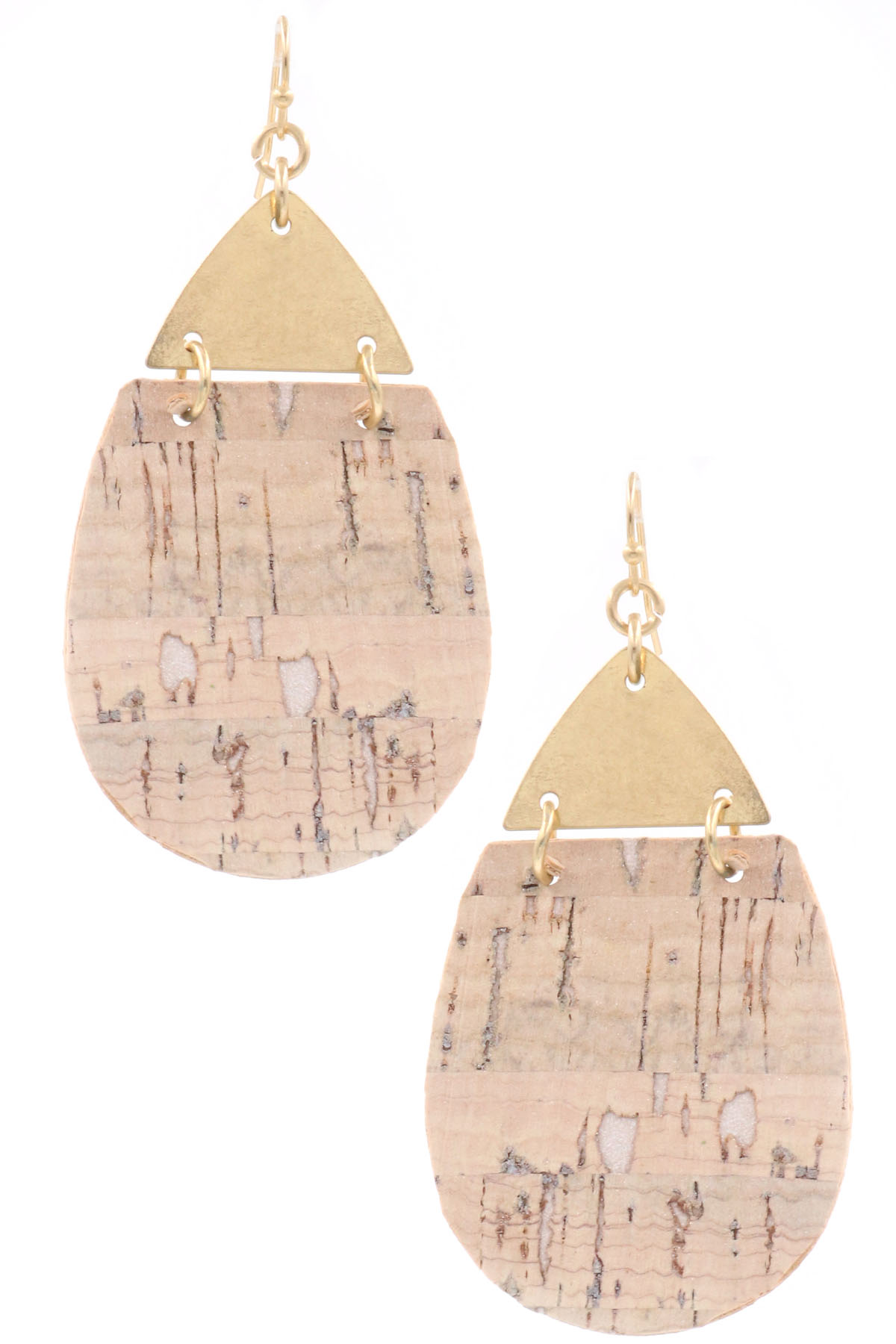 BEIGE Teardrop Cork Earrings