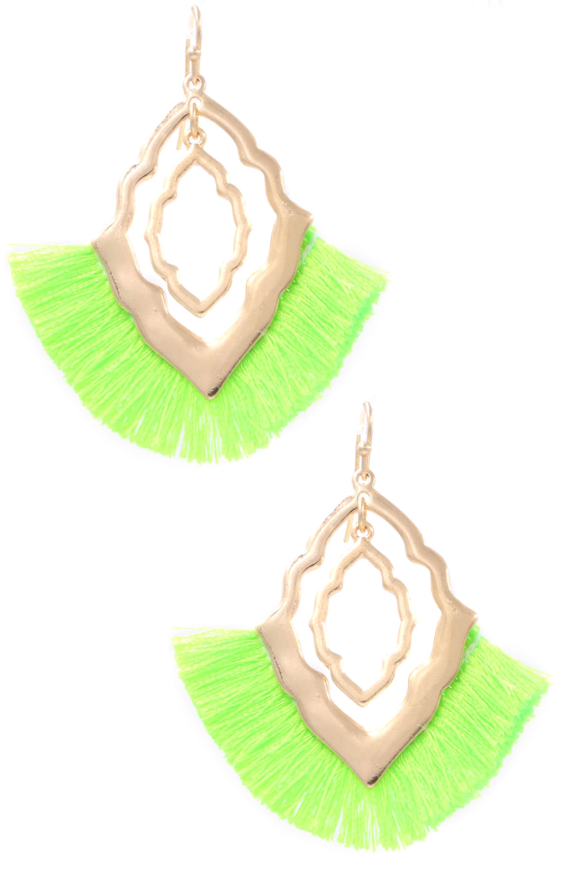 Neon discount fringe earrings