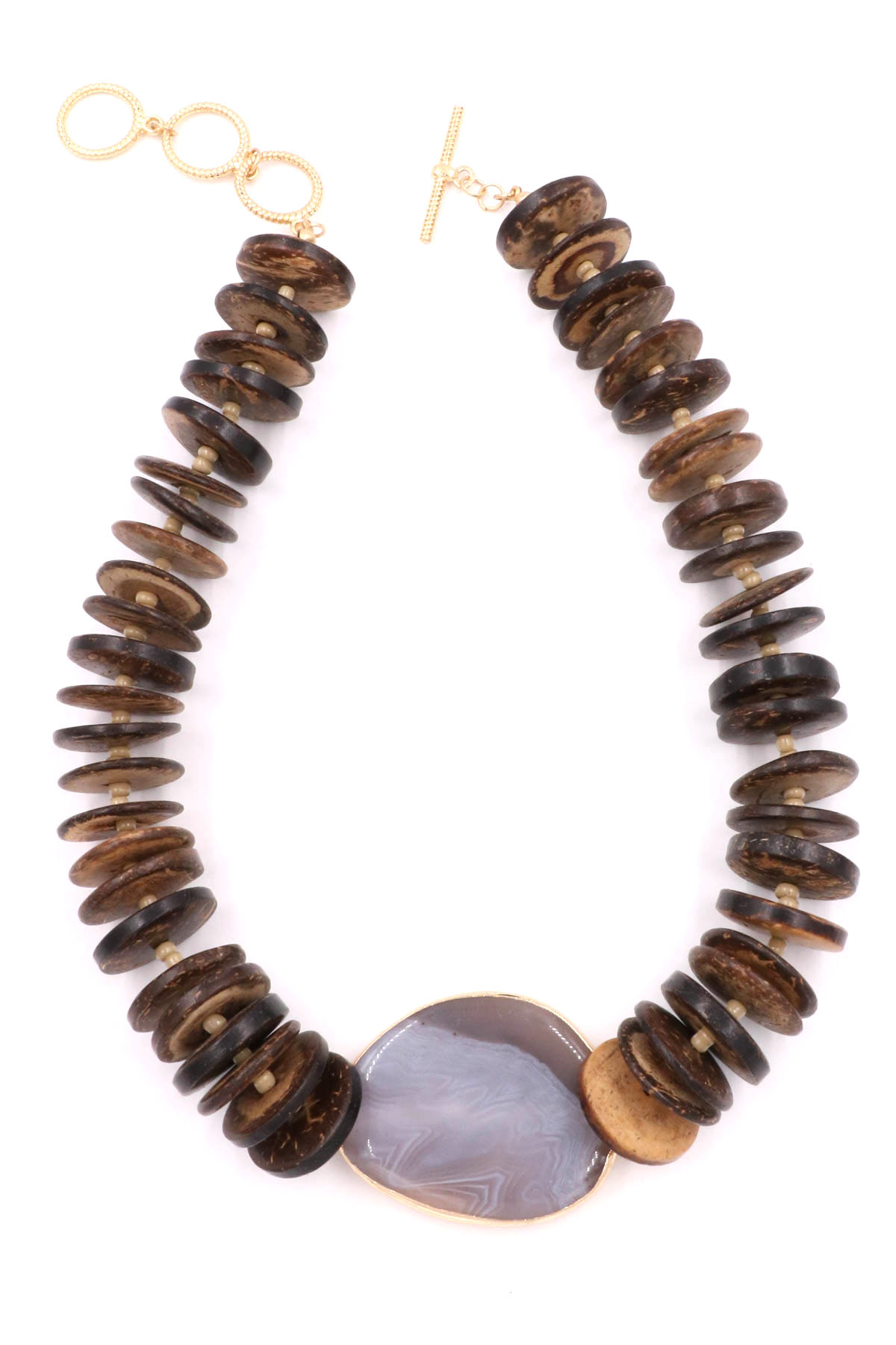 Disc Bead Stone Necklace Necklaces