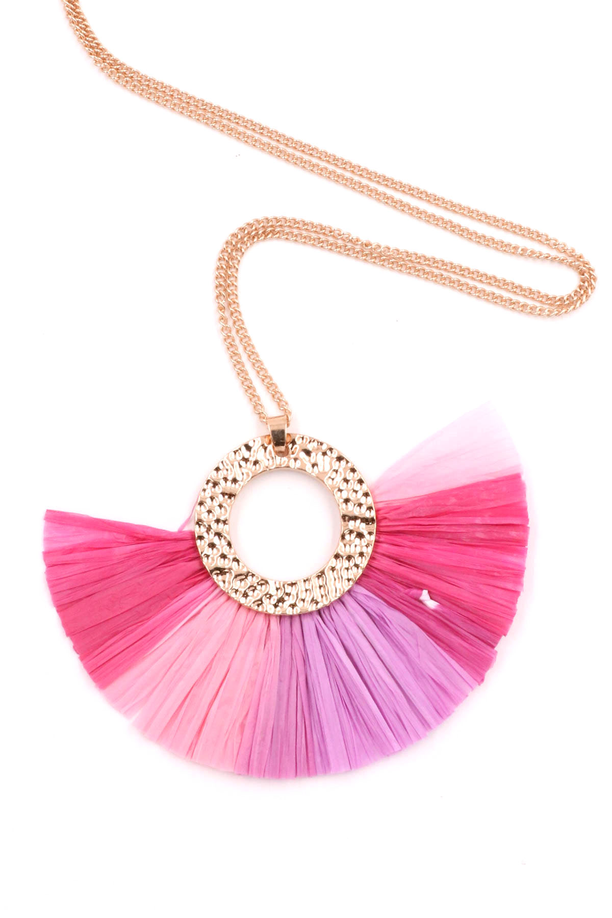 Raffia Tassel Necklace - Necklaces