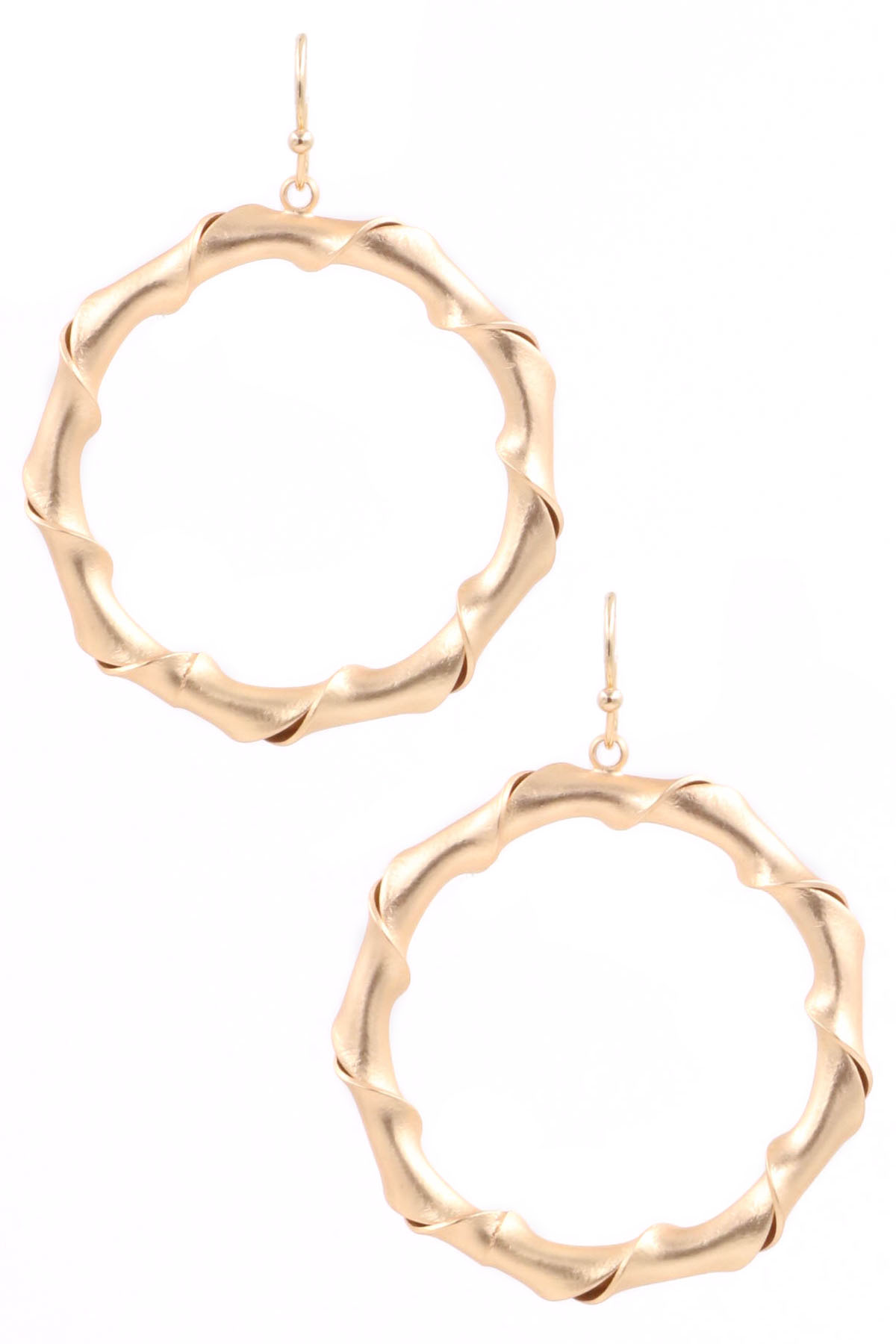 MATTE ROSE GOLD Metal Hoop Drop Earrings
