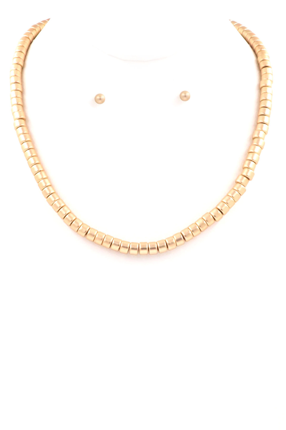 MATTE GOLD Acrylic Bead Necklace Set Necklaces
