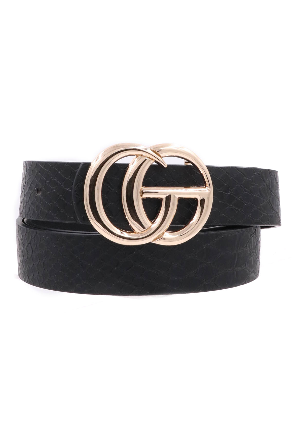 BLUE Faux Leather CG Belt - Belts