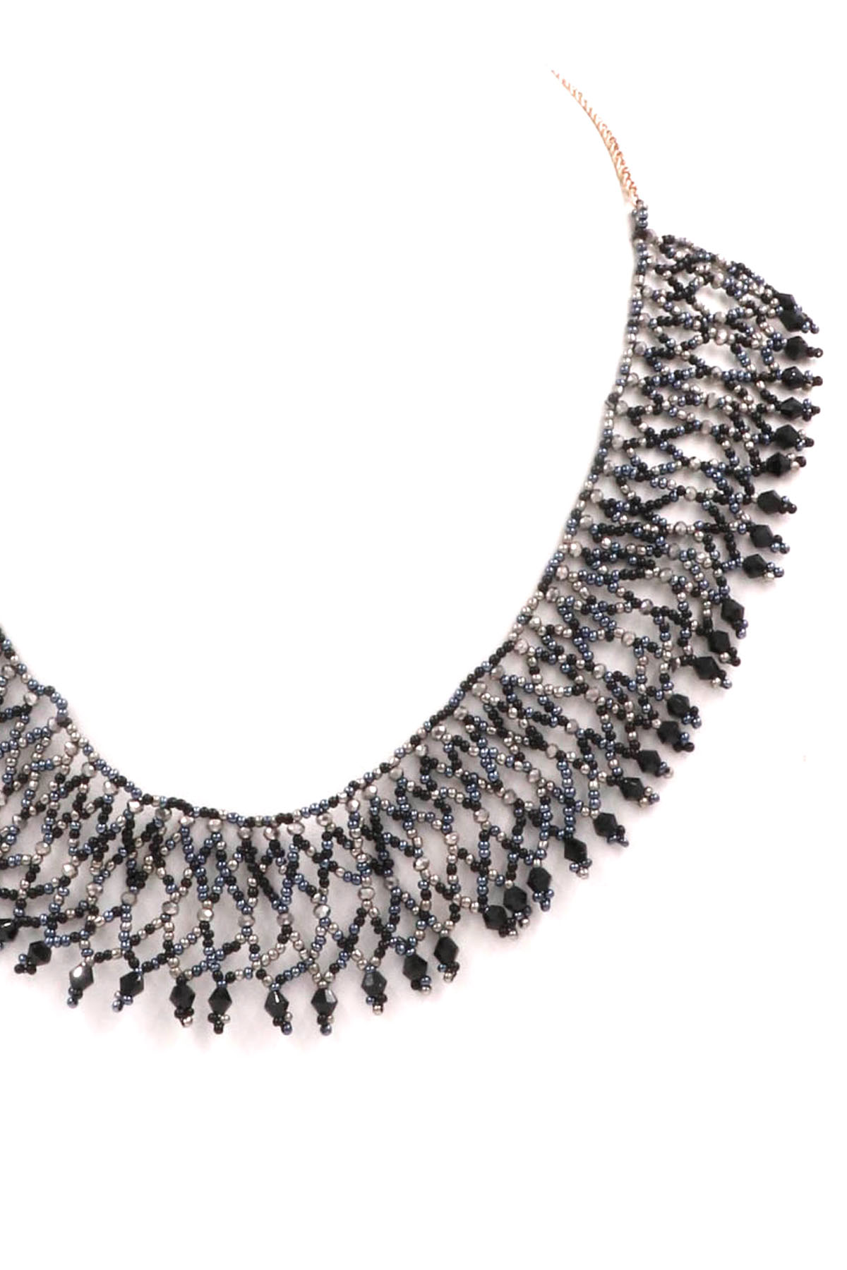 BLUE Seed Bead Bib Necklace Necklaces