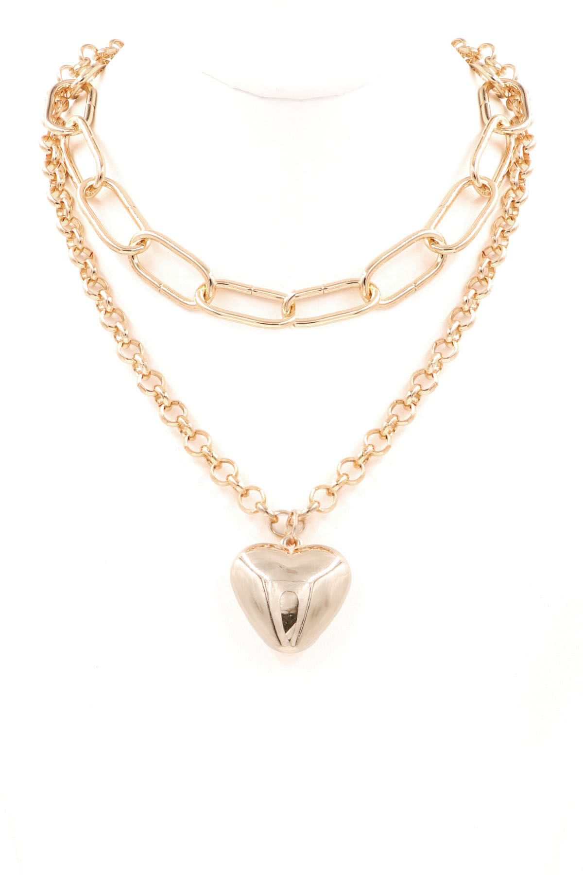 GOLD Heart Pendant Chain Necklace Necklaces