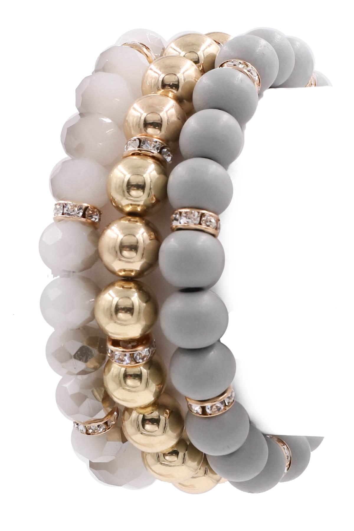 GRAY Assorted Bead Bracelet Set Bracelets