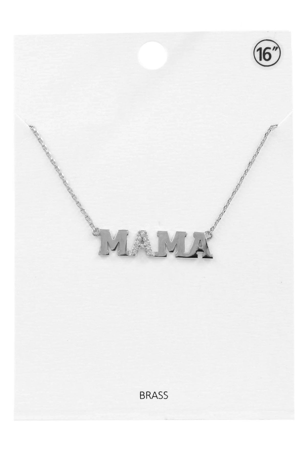 GOLD Brass MAMA Necklace - Necklaces