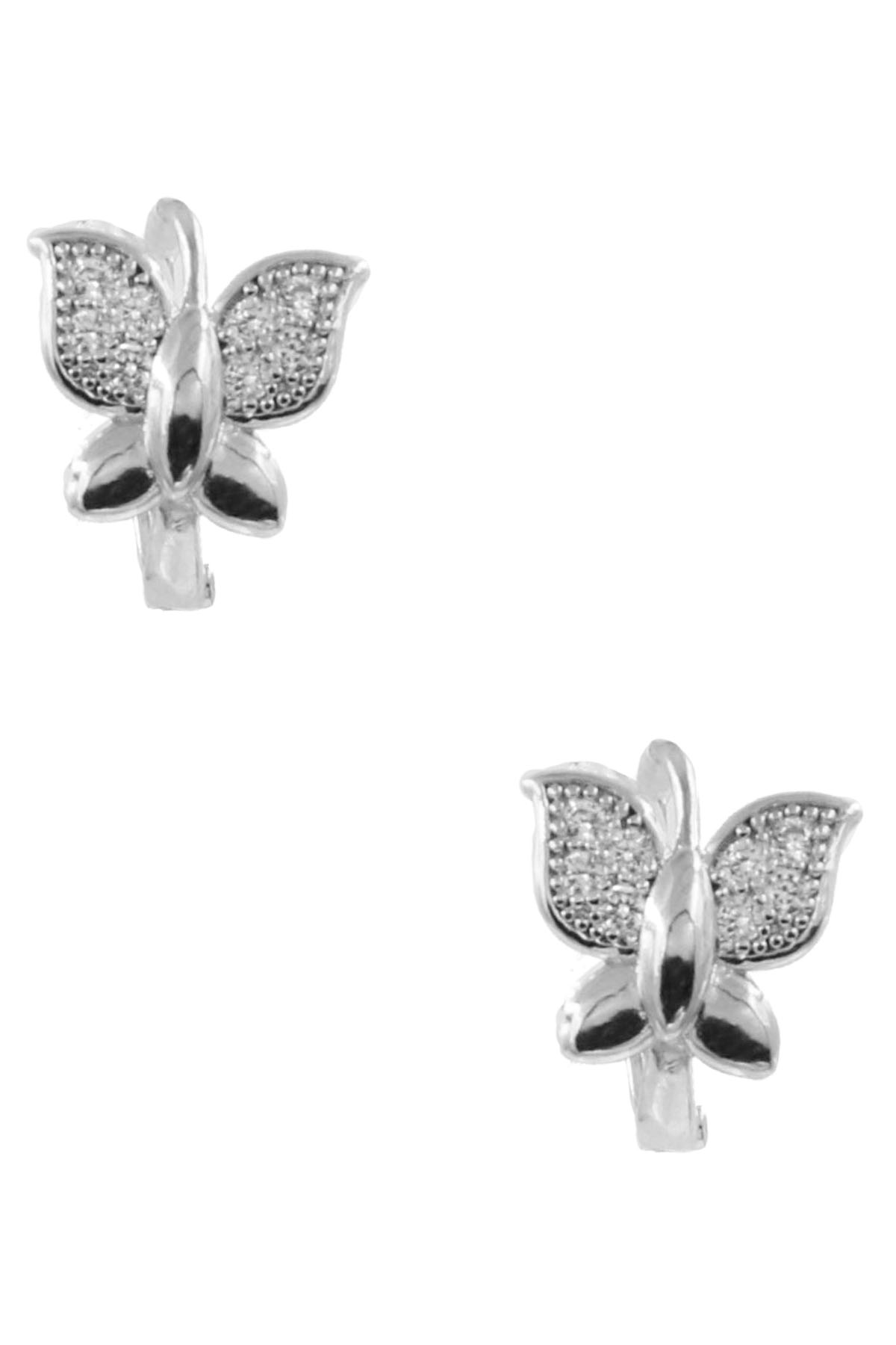 RHODIUM Butterfly Earrings