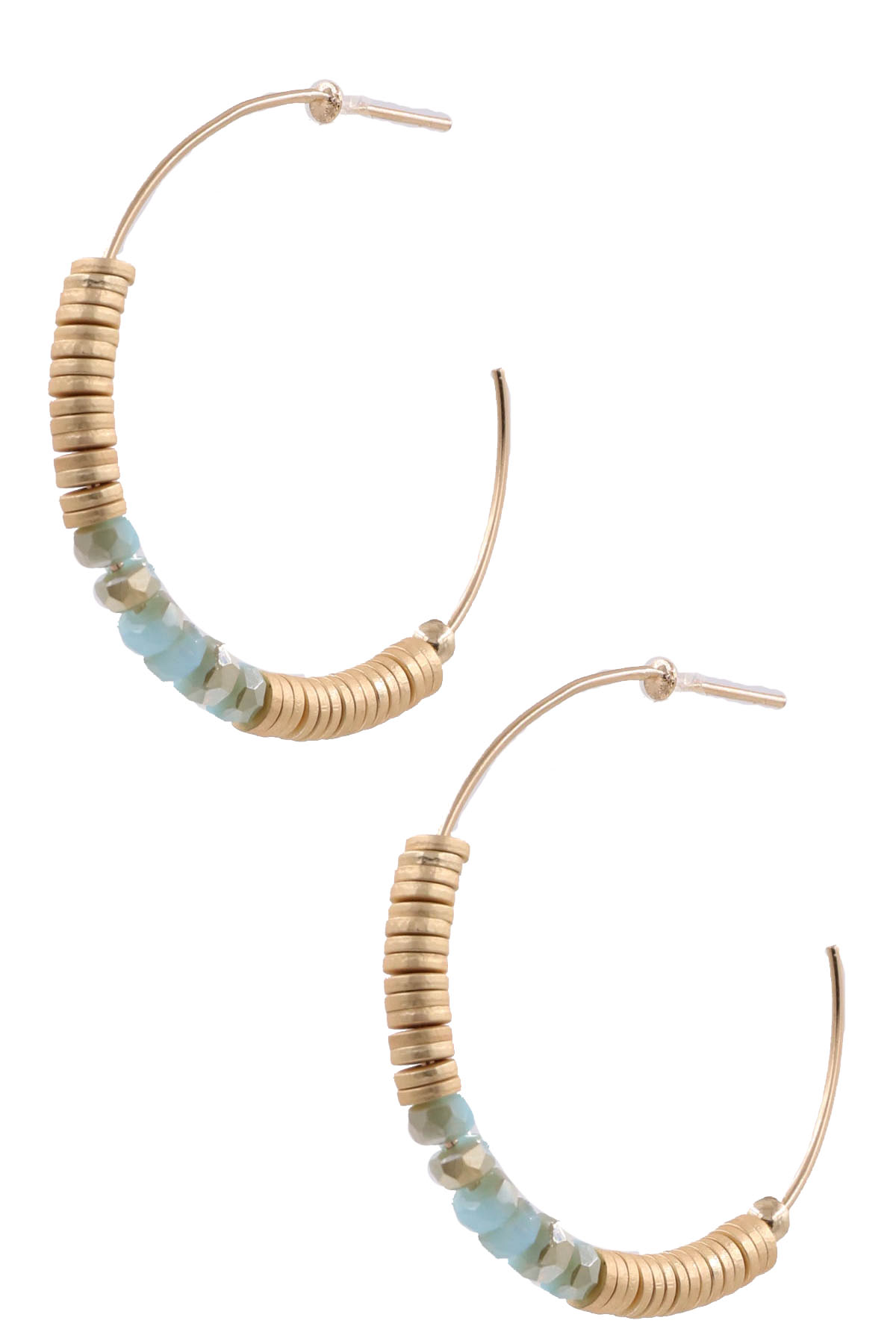 MINT Bead Hoop Earrings
