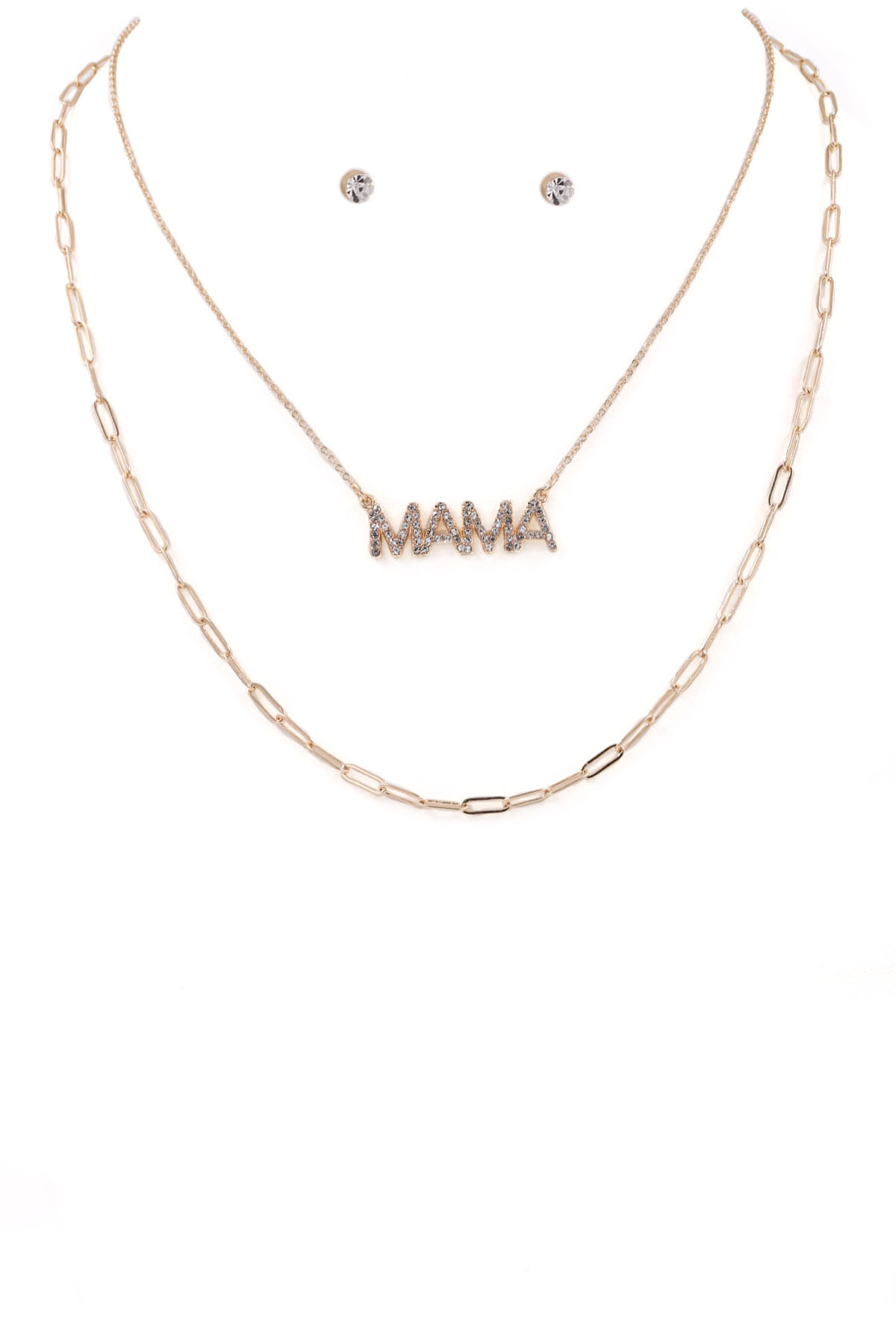 GOLD Rhinestone MAMA Necklace Necklaces