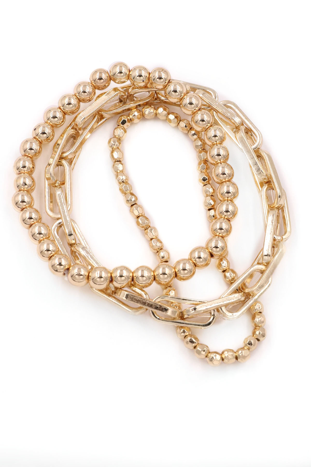 RHODIUM Chain Stretch Bracelet Set Bracelets