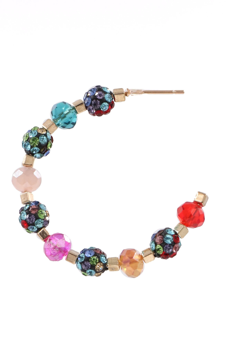 MULTI Pave Ball Hoop Earrings