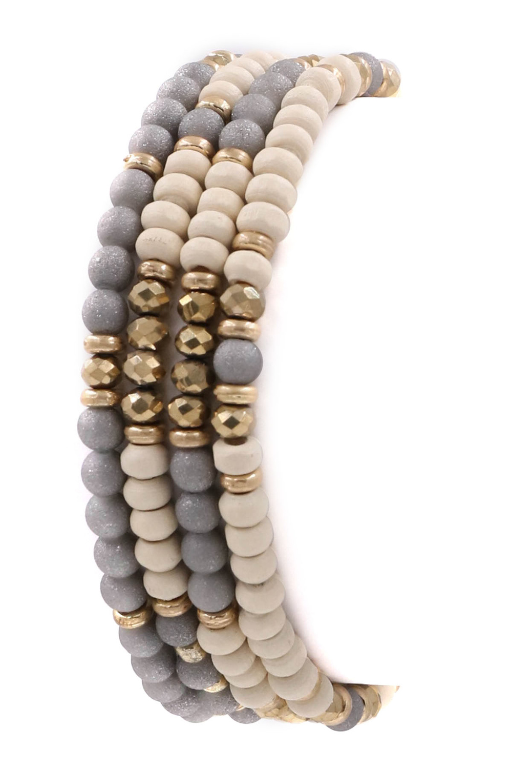 GRAY Bead Bracelet Set Bracelets