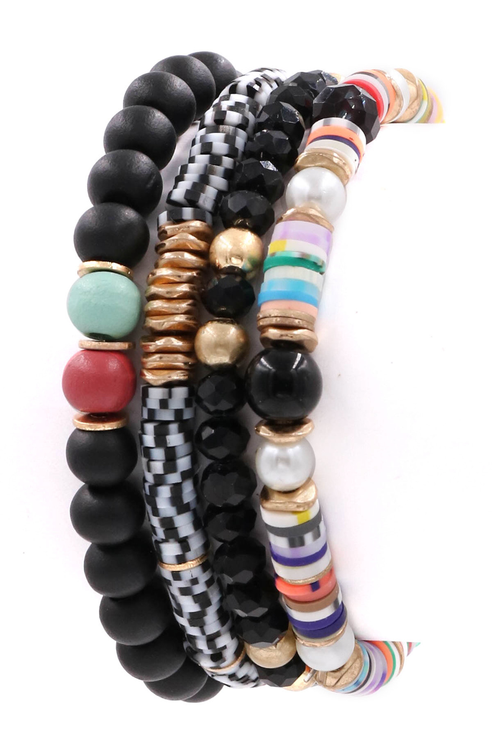 BLACK Bead Bracelet Set Bracelets