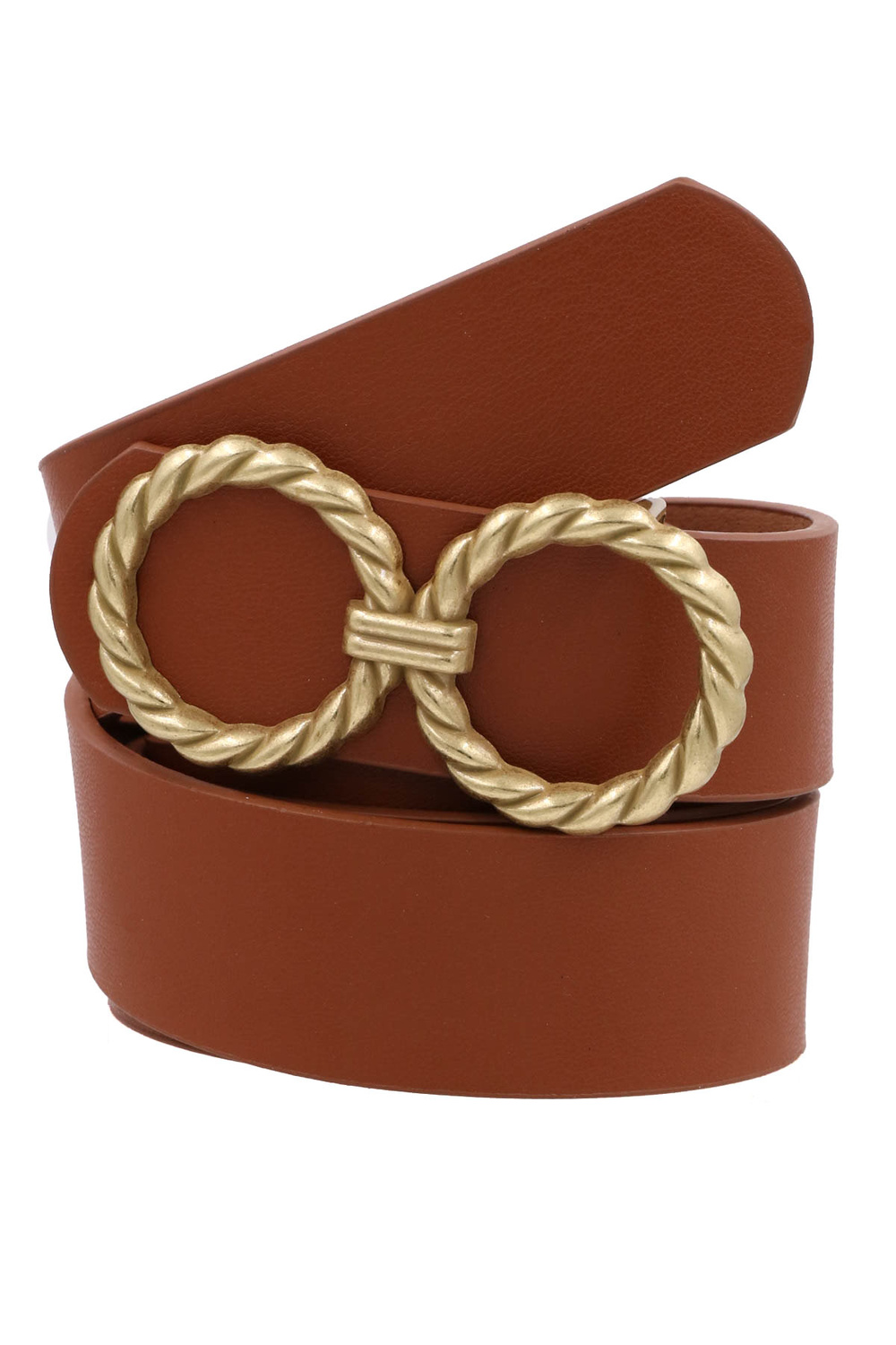 TAUPE Twisted Metal Buckle Belt - Belts