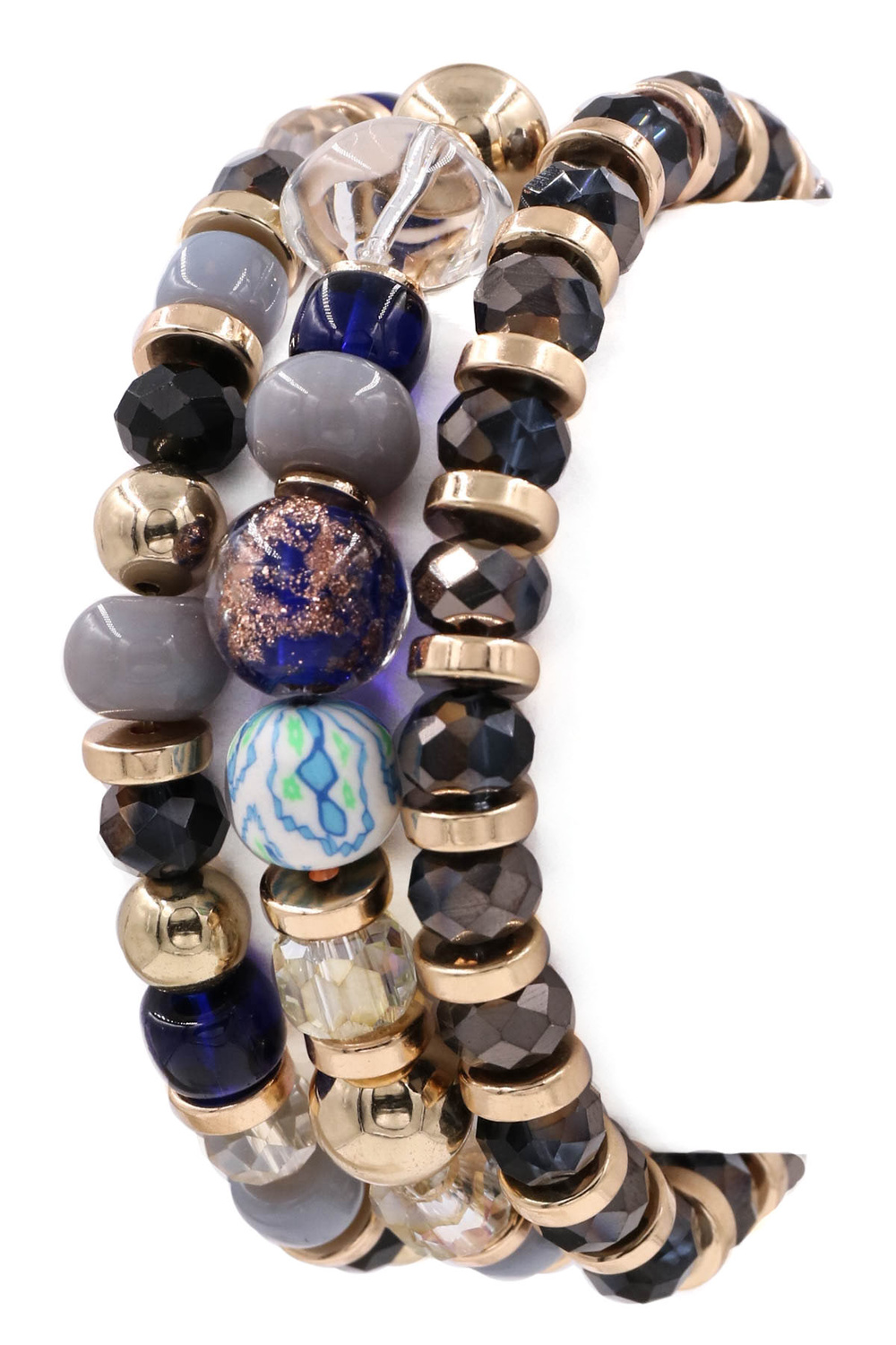 BLACK Glass Jewel Bracelet Set Bracelets