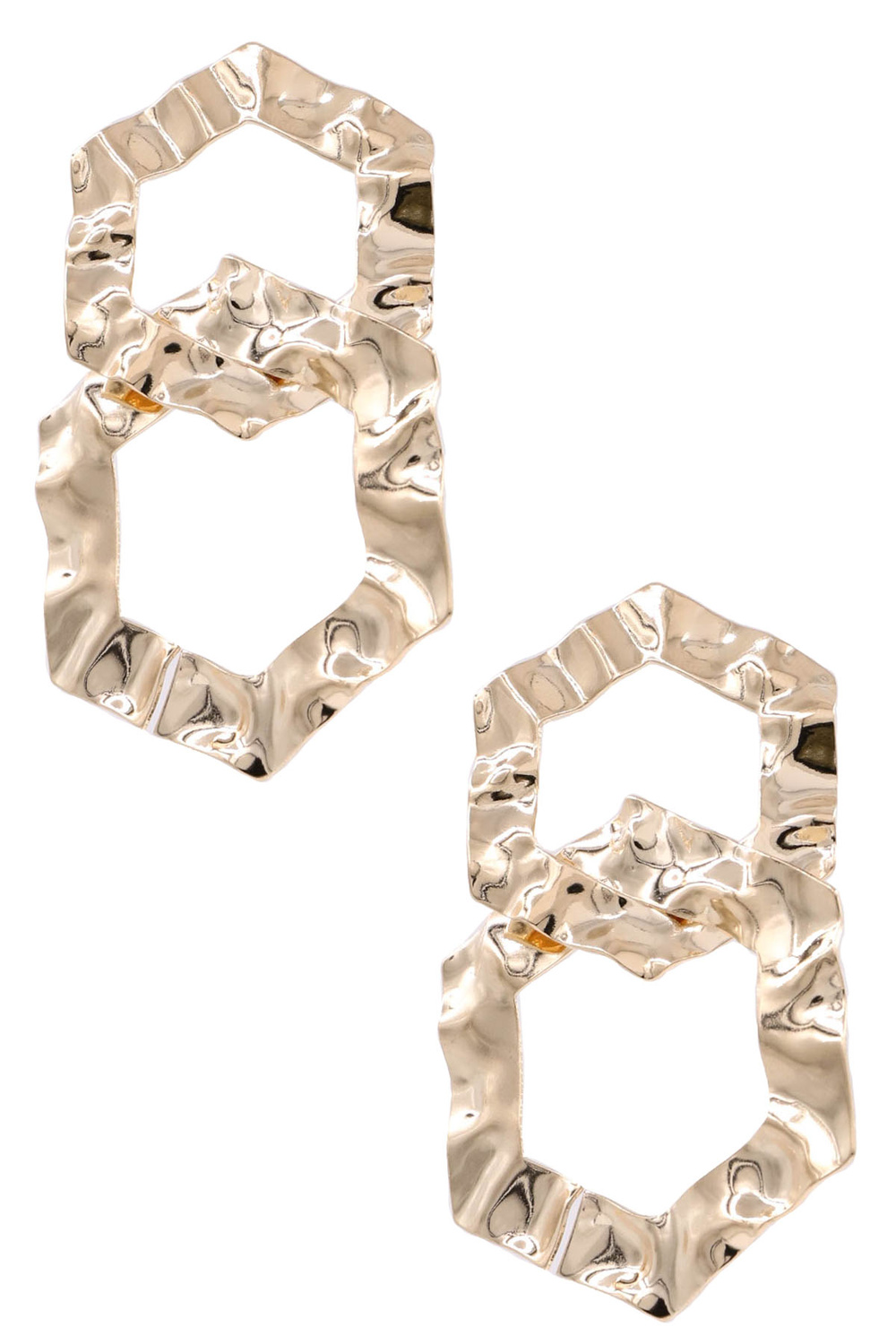 GOLD Gold Dipped Octagon Earrings