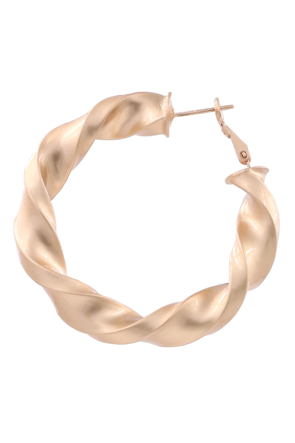 MATTE GOLD Twist Hoop Earrings