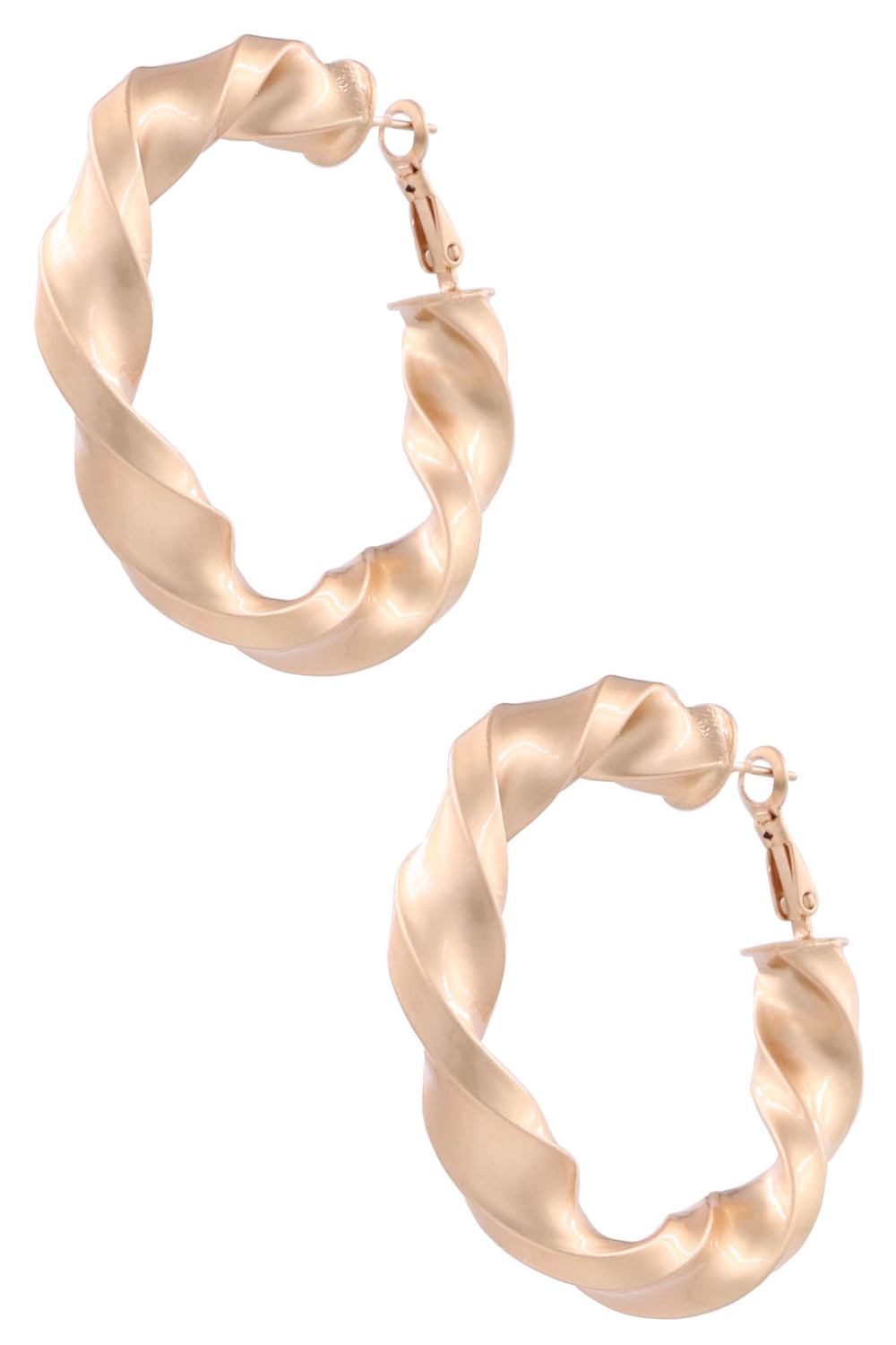 MATTE GOLD Twist Hoop Earrings