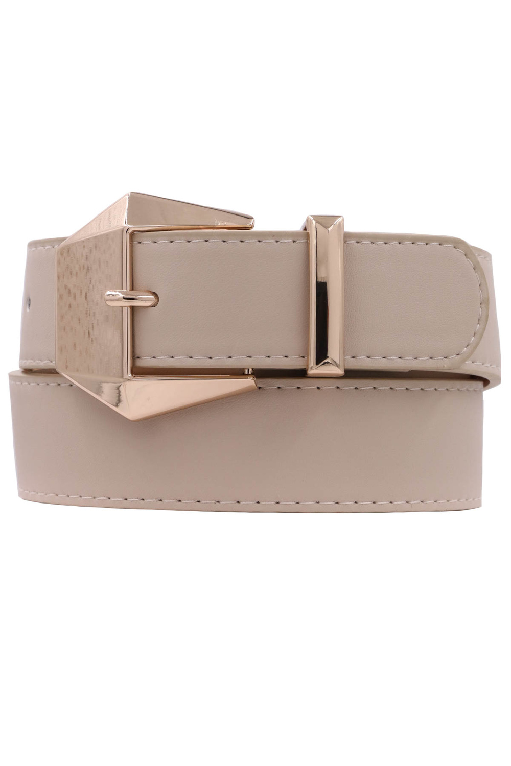 Wide Ring-Buckle Faux-Leather Belt For Women (1 1/2)