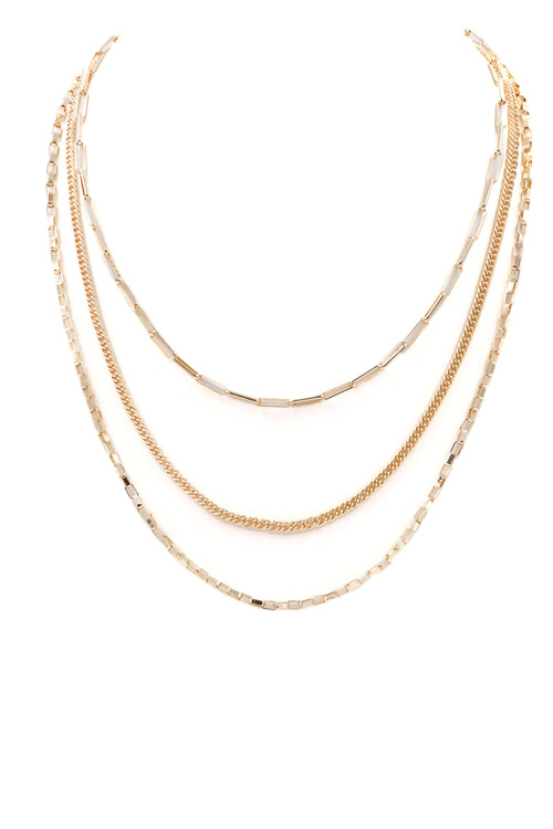 Metal Layered Chain Necklace