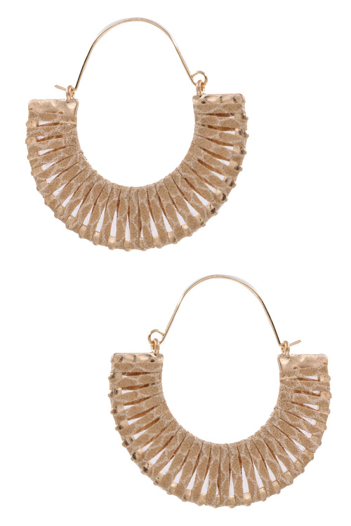 Faux Leather Crescent Earrings