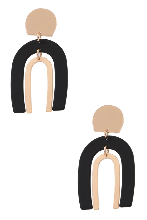 Matte Crescent Drop Earrings