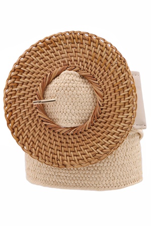 Basket Weave Straw Belt