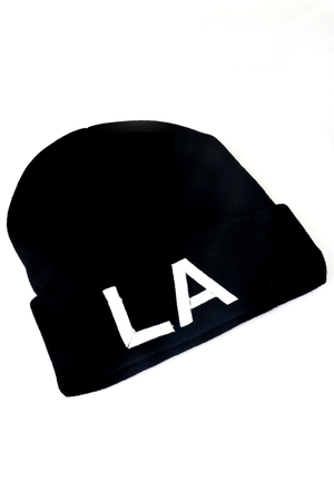 Knit Embroidered LA Beanie