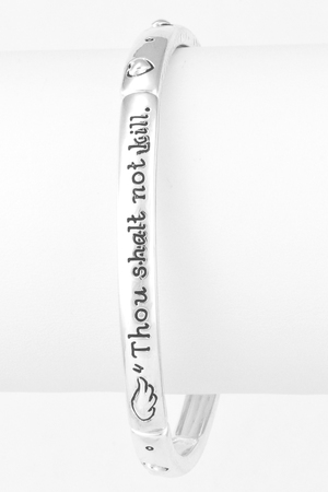 'Thou shalt not kill' Textured Stretch Bracelet