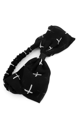 Elastic Cross Print Headband