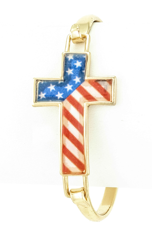 American Flag Cross Bracelet