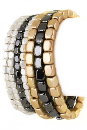 MATTE GOLD-HEMATITE-MATTE SILVER